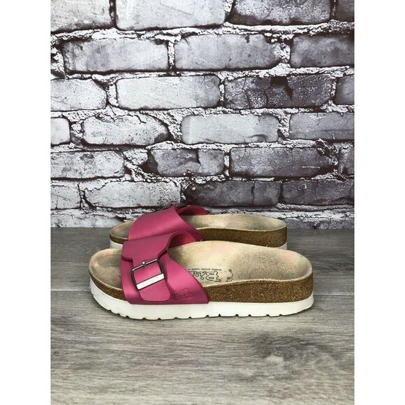 Birkis By Birkenstock Pink Leather Buckle Strap Platform Sandals Women Sz 35EU/5 - Picture 7 of 16